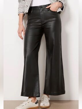 NWT Kut from the Kloth Black Faux Leather Wide-Leg Pants